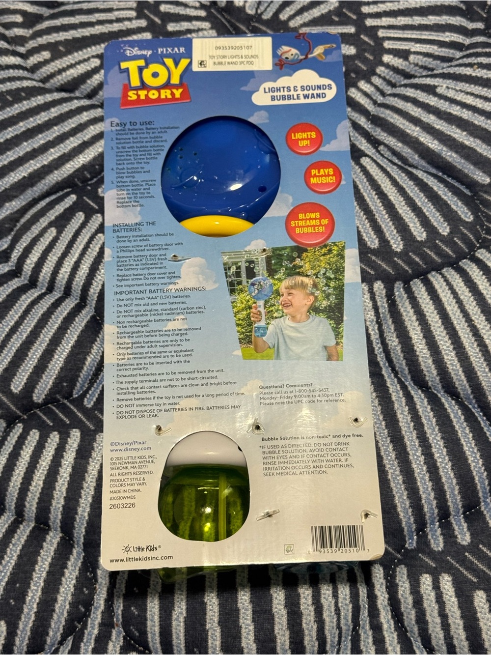 Toy Story Buzz Lightyear Lights & Sounds Bubble Wand - Blue/White - Picture 2 of 2